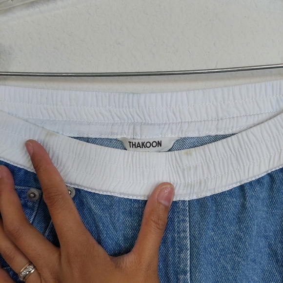 Thakoon Smocked Waist Wide Leg Denim Size 6 - Picture 5 of 13
